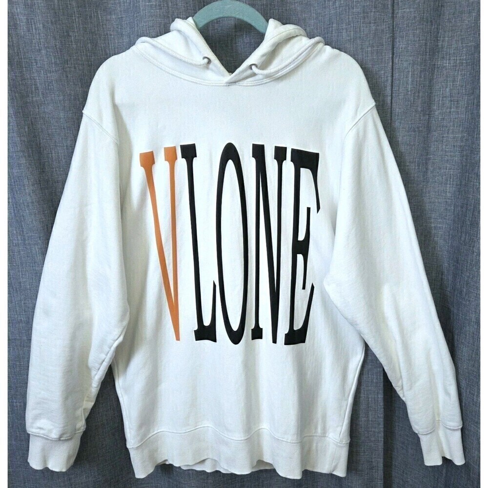 VLONE Og Staple Hoodie White Orange Black Men's Size - See Measurements